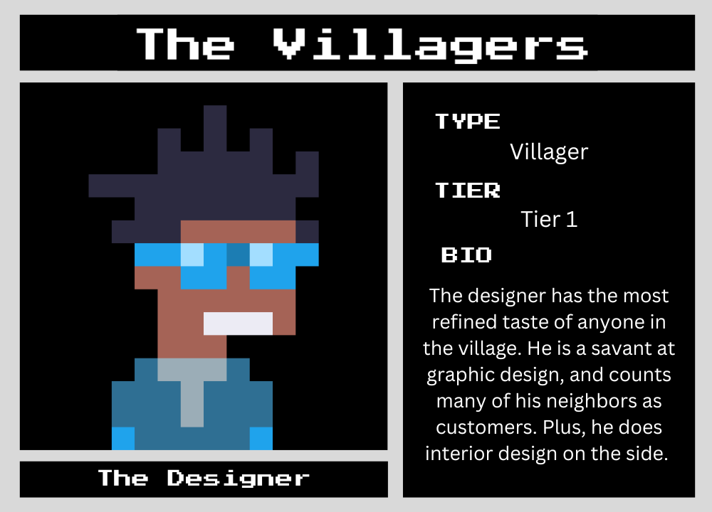 The Designer biography card